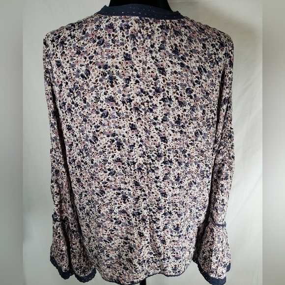 Nalini Navy and Pink with Gold Shimmer Open Front w/Tie Closure One Sz Fits All - Picture 6 of 11